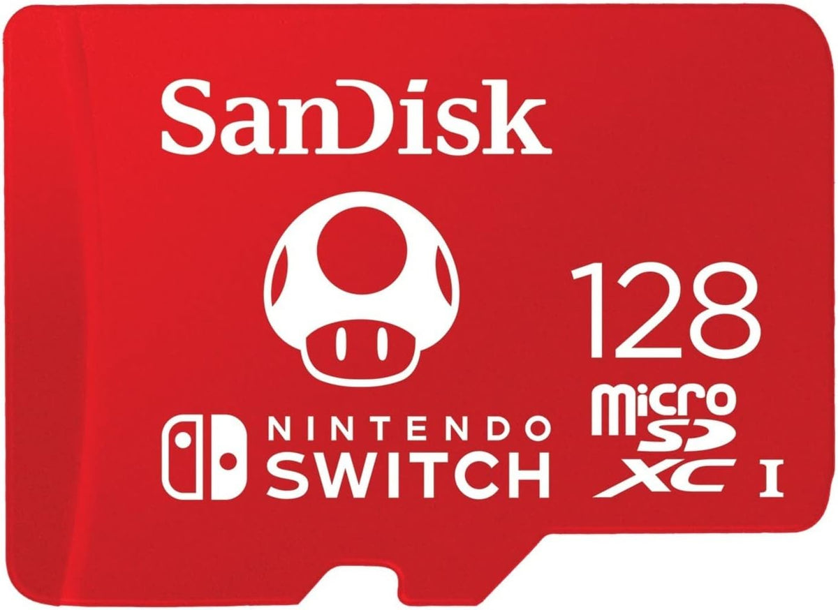 SanDisk MicroSDXC 128GB Nintendo Switch Edition röd med Super Mario-svamp